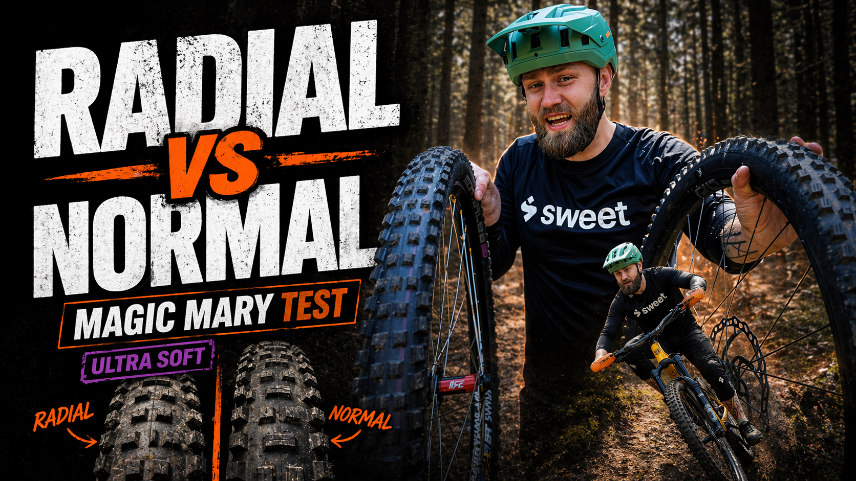Lucas med Schwalbe Magic Mary dæk. Radial versus normal, Ultra Soft test.